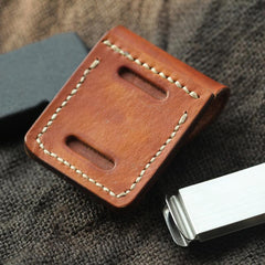 Handmade Indian Brown Leather Mens Classic Zippo Lighter Case With Belt Clip Lighter Holders For Men