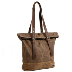 Cool Canvas Leather Mens Large Shopping Handbag Tote Bag Shoulder Bag Tote Purse For Men - imessengerbags