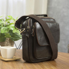 Cool Leather Mens Small Side Bag Messenger Bag Shoulder Bags for Men - imessengerbags