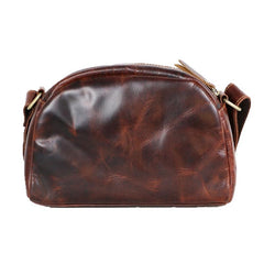 Black Leather Mens Casual Small Saddle Courier Bags Messenger Bag Coffee Brown Postman Bags For Men - imessengerbags