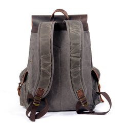 Cool Waxed Canvas Mens Waterproof 15'' Travel Backpack Hiking Backpack for Men - imessengerbags