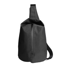 Cool OXFORD CLOTH PVC Men's Sling Bag Black One Shoulder Backpack For Men - imessengerbags