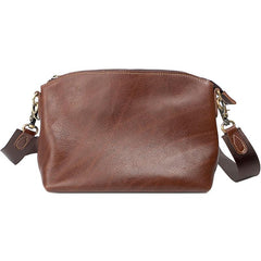 Brown Leather Mens Casual Small Courier Bags Messenger Bag Black Postman Bag For Men - imessengerbags