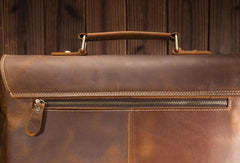 Cool Leather Mens Briefcase Business Briefcase Vintage Shoulder Bag HandBags for men