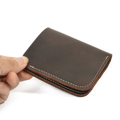 Cool Handmade Leather Mens Brown Bifold billfold Wallet Small Wallet  for Men - imessengerbags