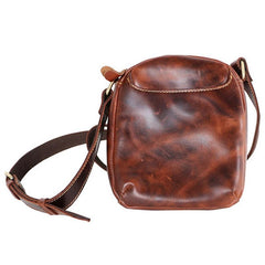 Black Leather Mens Casual Mini Phone Bags Messenger Bags Amber Postman Bag For Men - imessengerbags