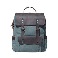 Cool Gray Canvas Travel Backpack Mens Canvas Backpack Canvas School Bag for Men