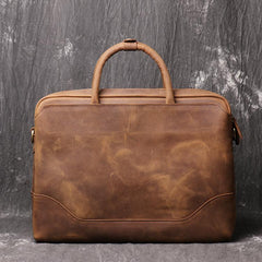 Vintage Leather Mens Briefcase Bag Work Bag Business Bag 15inch Computer Bag For Men - imessengerbags
