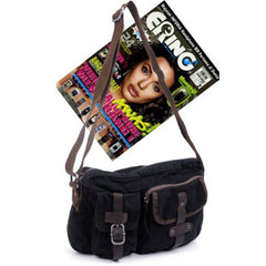 Canvas Mens Khaki Vertical Postman Bag Canvas Black Messenger Bag Courier Bags For Men - imessengerbags