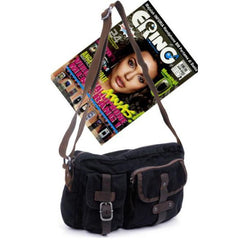 Canvas Mens Khaki Vertical Postman Bag Canvas Black Messenger Bag Courier Bags For Men