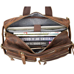 Cool Coffee Leather 15 inches Large Satchel BackPack Travel BackPack School BackPack for Men - imessengerbags