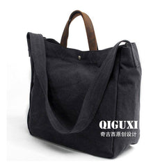 Mens Waxed Canvas Shopper Bag Canvas Tote Bag Canvas Shoulder Bag for Men - imessengerbags