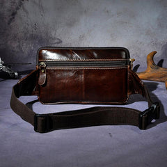 Cool Leather Mens Fanny Pack Waist Bag Hip Pack Belt Bag Bumbag for Men