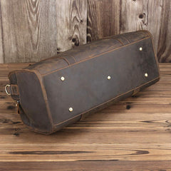 Vintage Leather Mens Dark Brown Large Weekender Bag Vintage Cool Travel Bag Duffle Bag for Men - imessengerbags