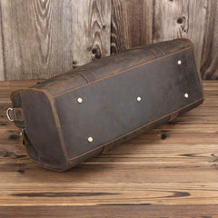 Vintage Leather Mens Dark Brown Large Weekender Bag Vintage Cool Travel Bag Duffle Bag for Men