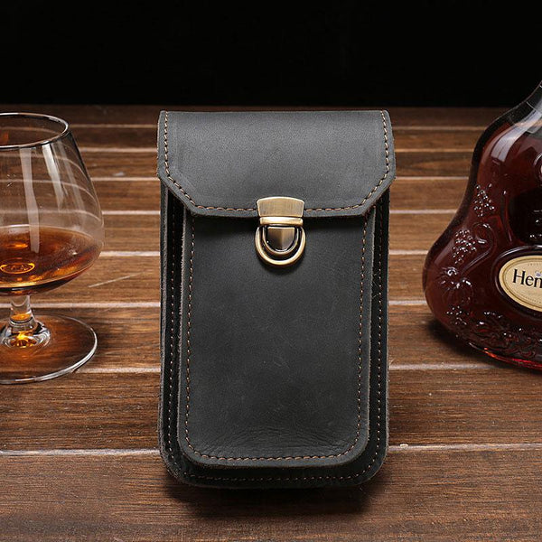 Leather Mens Cigarette Cases with Belt Loop Cell Phone Holster Belt Pouch for Men - imessengerbags