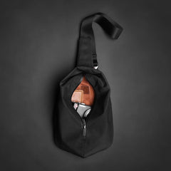 Cool OXFORD CLOTH PVC Black Men's Sling Bag One Shoulder Backpack For Men