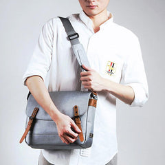 Cool Oxford Cloth Gray Men's Shoulder Bag Messenger Bag Side Bag For Men - imessengerbags