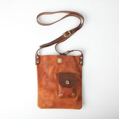 Vintage Tan Handmade LEATHER MEN'S Side BAG Courier Bag MESSENGER BAG Black Leather Postman BAG FOR MEN - imessengerbags