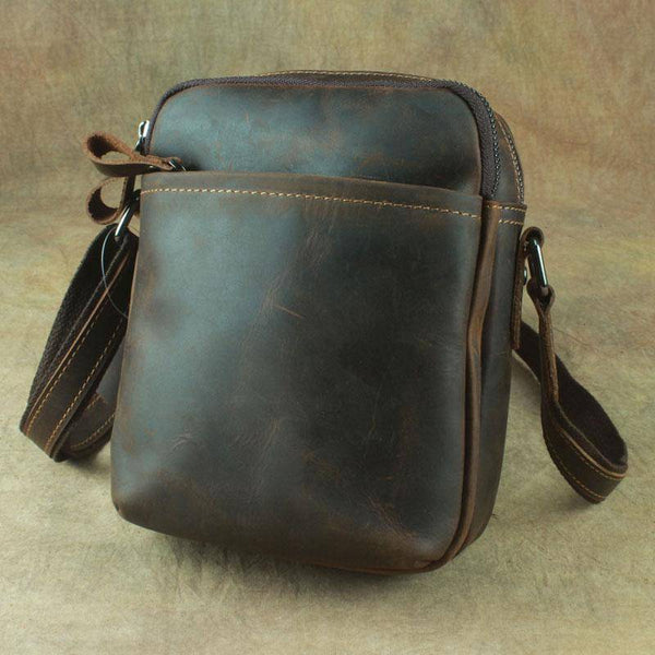 Cool Leather Mens Small Messenger Bag Tablet Side Bag Shoulder Bags For Men - imessengerbags