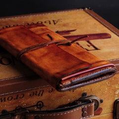 Handmade Leather Vintage Mens Long Wallet Cool Long Wallet for Men - imessengerbags