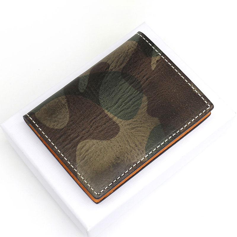 Cool Leather Mens Camouflage License Wallets Front Pocket Wallet Slim Card Wallet for Men