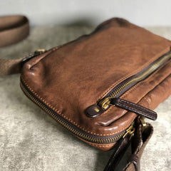 Genuine Leather Mens Cool Chest Bag Sling Bag Crossbody Bag Travel Bag Hiking Bag for men - imessengerbags
