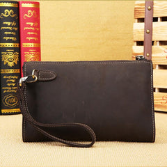 Vintage Mens Leather Clutch Bag Wristlet Bag Clutch Wallet For Men - imessengerbags