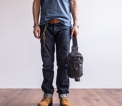 Genuine Leather Mens Cool Chest Bag Sling Bag Crossbody Bag Travel Bag Hiking Bag for men - imessengerbags