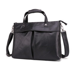 Vintage Fashion Leather Mens 13inch Briefcase Laptop Shoulder Bag Business Bag Handbag For Men - imessengerbags