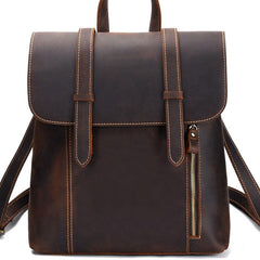 Cool Brown Leather Mens Backpack School Backpack Satchel Backpack for Men - imessengerbags