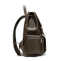 Fashion Leather Men's School Backpack 14inch Computer Backpack Satchel Backpack For Men - imessengerbags