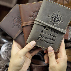 Handmade Leather Mens Cool Short Wallet Passport Card Holder Small Card Slim Wallets for Men - imessengerbags