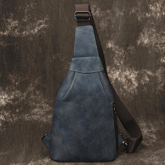 Brown Cool LEATHER MENS Sling Bag One Shoulder Backpack Chest Bag For Men - imessengerbags