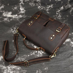 Cool Leather Mens Vintage Briefcases Work Bag Business Bag Handbag Laptop Bag For Men