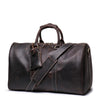 Cool Leather Mens 15-inch Brown Large Weekender Bag Black Vintage Travel Bag Duffle Bag for Men