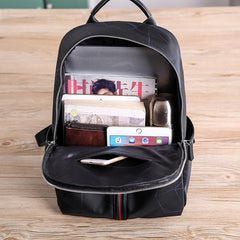 Cool Black Nylon Backpack Men's 14 inches Waterproof Backpack School Backpack For Men - imessengerbags