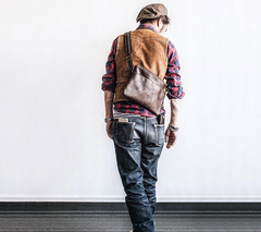 Genuine Leather Mens Cool Small Messenger Bag iPad Bag Chest Bag Bike Bag Cycling Bag for men - imessengerbags