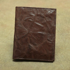 Vintage Brown Leather Men's Bifold Small Wallet Black Slim Vertical billfold Wallet For Men - imessengerbags