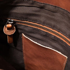 Black Brown Cool Mens Leather Backpack Travel Backpacks Leather Hiking Backpack for Men - imessengerbags