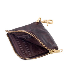 Cool Coffee Leather Mens Small Biker Chain Wallets Front Pocket Chain Wallet Small Wallet For Men - imessengerbags