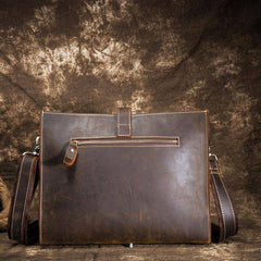 Cool Vintage Brown Leather Mens Messenger Bag Side Bag Work Bag Shoulder Bag for Men