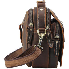 Cool Leather Vintage Small Side Bags Waist Bag Belt Pouch Small Shoulder Bags For Men - imessengerbags
