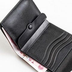 Genuine Leather Mens Cool billfold Leather Wallet Men Small Wallets Bifold for Men - imessengerbags