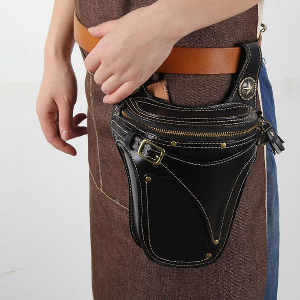 Leather Belt Pouch Mens Small Cases Waist Bag Hip Pack Belt Bag Fanny Pack Bumbag for Men - imessengerbags