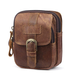 Vintage Brown Leather Men's Cell Phone Holster Belt Pouch Belt Bag For Men - imessengerbags