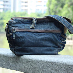 Blue Denim Mens Casual Messenger Bag Jean Side Bag Postman Bags Courier Bag For Men - imessengerbags