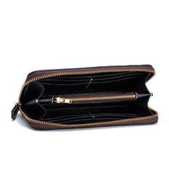 Handmade Leather Carp Mens Chain Biker Wallet Cool Leather Wallet Long Phone Wallets for Men