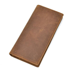 Slim Vintage MENS Leather Bifold Wallet Long and Small Wallet billfold Wallet for MEN - imessengerbags
