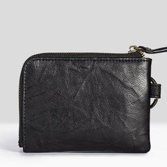 Handmade Leather Mens Chain Biker Wallet Cool Leather Wallet Zipper billfold Wallets - imessengerbags